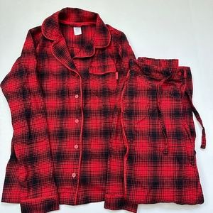 Calvin Klein Flannel Pajama Set Red and black Size Small